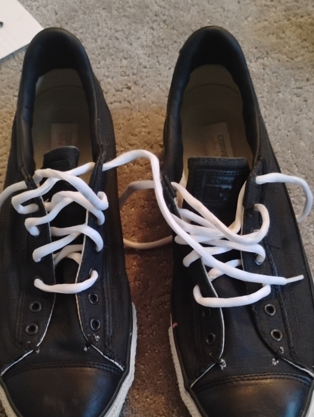 John Varvatos .. Converse Men's Black and White Leather Sneaker. Men's Size 10.